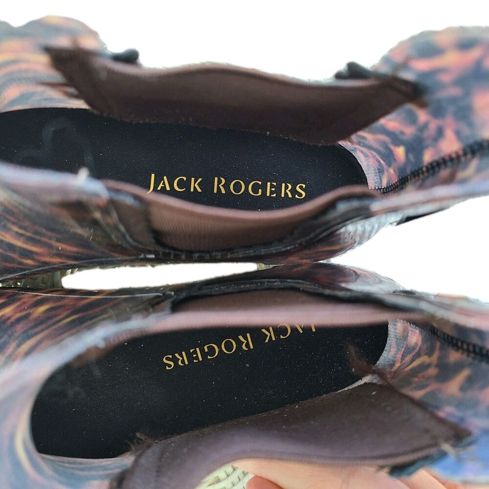 Jack Rogers Sallie Tortoise Shell Print Rain Boots Sz 9M Quiet Luxury Preppy - Picture 8 of 9